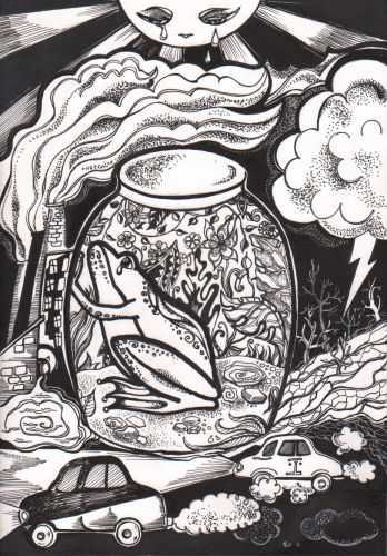 1st-place, Shitikova Yekaterina, 11 years old, Russia, Oryol, Ecological disaster, BW