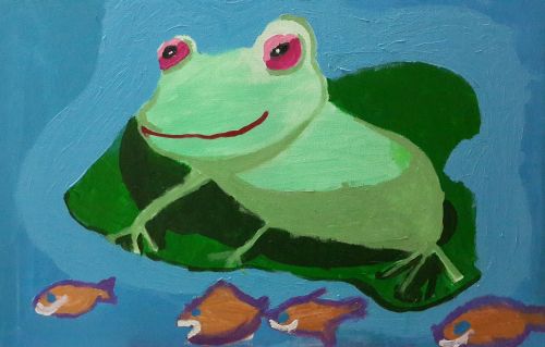 1st Place Winner, Kardelen Koc, Turkey, Frogs Are Green Kids Art Contest 2014, age 3-6 group