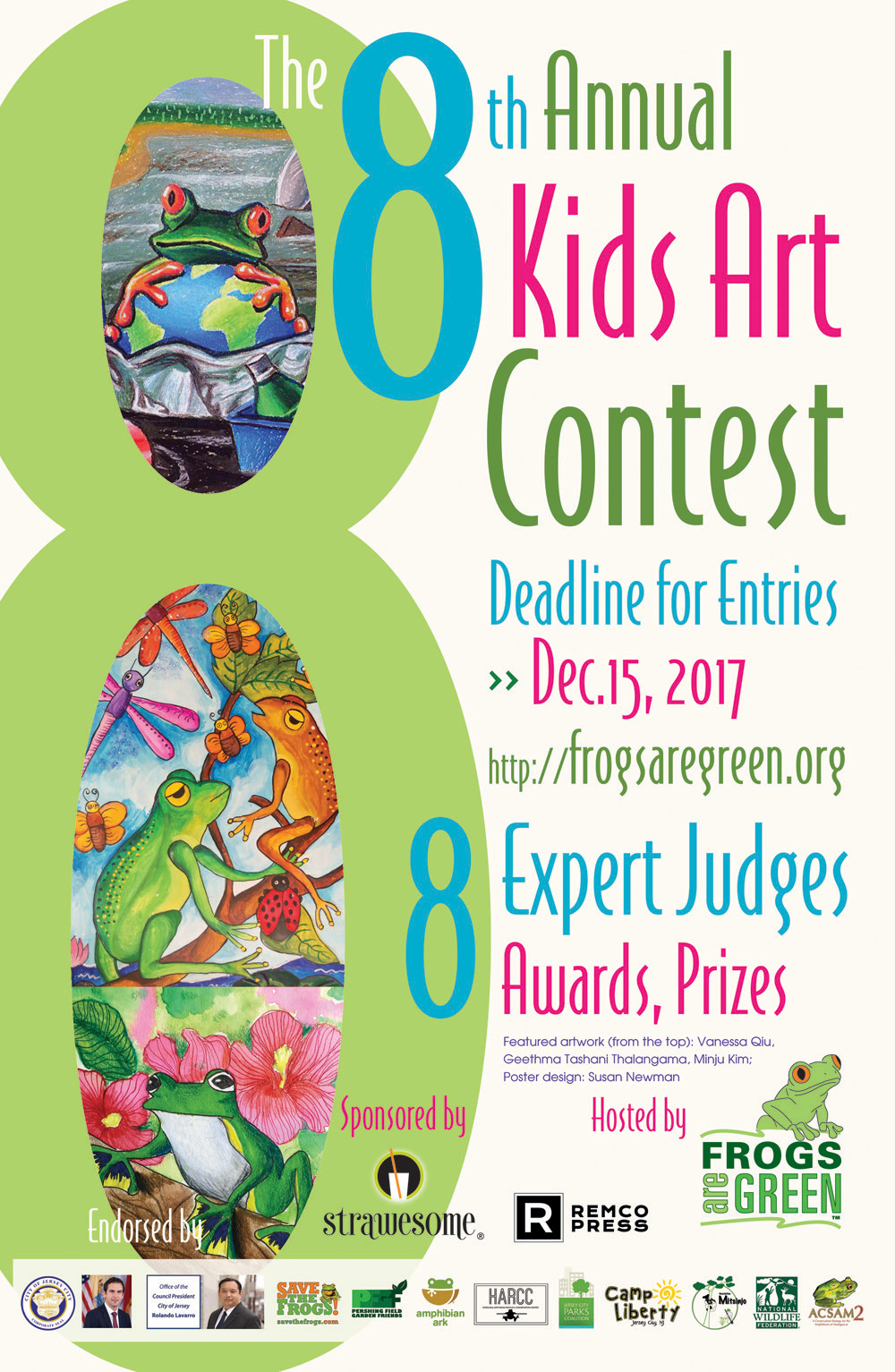 2017 kids art contest hosted by Frogs Are Green. Design by Susan Newman.