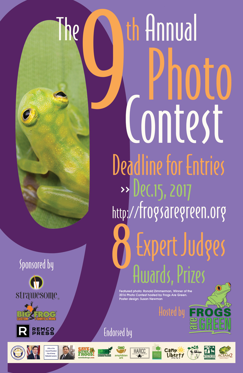 2017 Photography contest hosted by frogs are green. Photo of glass frog courtesy our 2016 winner Ronald Zimmerman.